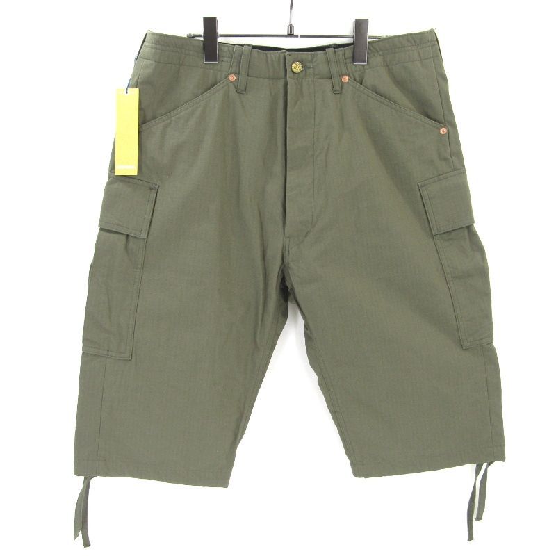 GERUGA ゲルガ カーゴカプリパンツ GR-P-130 CARGO CAPRI PANTS リップストップ OLIVE 34