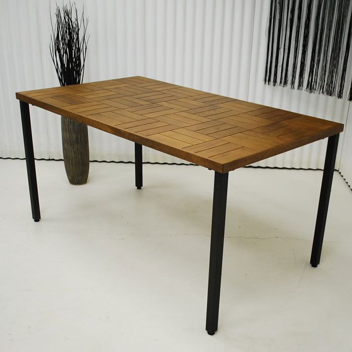 アウトレット 現品限り 一部 インダストリアル風 リビングダイニングテーブル 138 5 チェス柄 220902-ジプシー