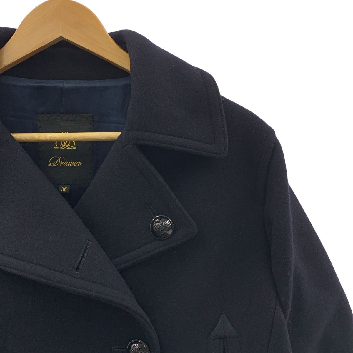 高級【Drawer】ドゥロワー メルトンウール ピーコート 美シルエット 38 高級【Drawer】ドゥロワー メルトンウール ピーコート 美シルエット 38