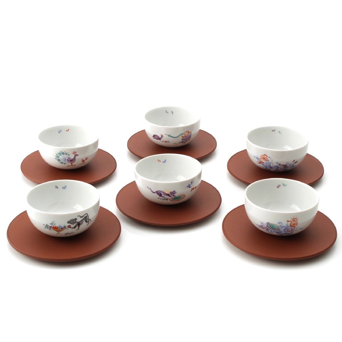 マイセン Arabian Nigthts アラビアンナイト 磁器 茶器 湯呑 ソーサー 6客セット 骨董品 食器 ホワイト【中古】