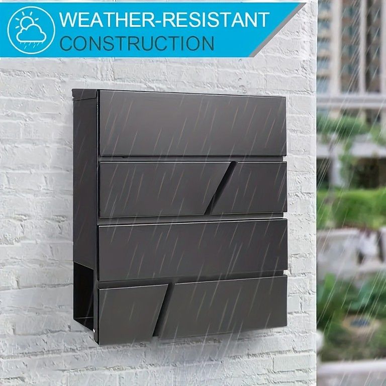 ロック付きで安心 頑丈な金属製メールボックス 壁掛け 郵便ポスト セキュリティ対策 横型 大容量 家庭 オフィス 住宅用 玄関 エクステリア おしゃれ