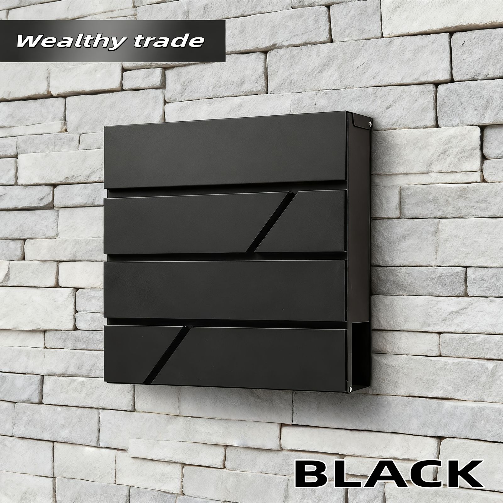 ロック付きで安心 頑丈な金属製メールボックス 壁掛け 郵便ポスト セキュリティ対策 横型 大容量 家庭 オフィス 住宅用 玄関 エクステリア おしゃれ