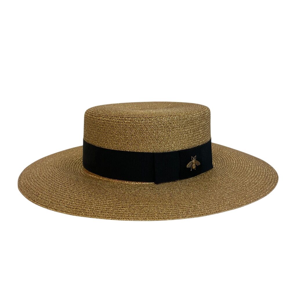 GUCCI グッチ ラメペーパーハット ハット ブラック レディース