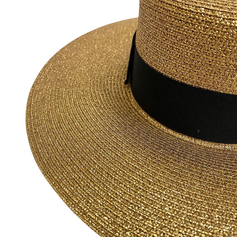 GUCCI グッチ ラメペーパーハット ハット ブラック レディース - メルカリ