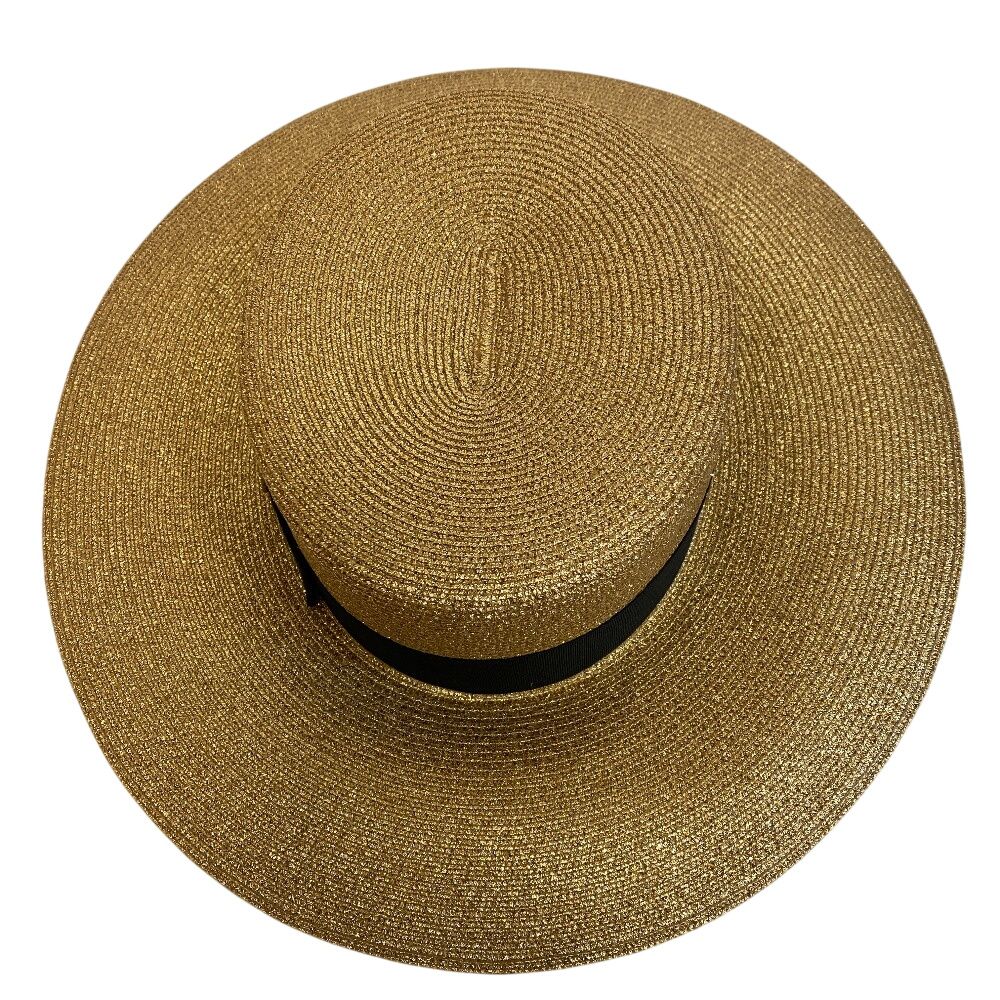  GUCCI グッチ ラメペーパーハット ハット ブラック レディース その他 帽子