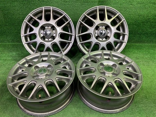 ラグタイム ｷｭｰﾌﾞ ﾉｰﾄ ホイール アルミ ガンメタ 14インチ 5 J 4穴 4本 100 38