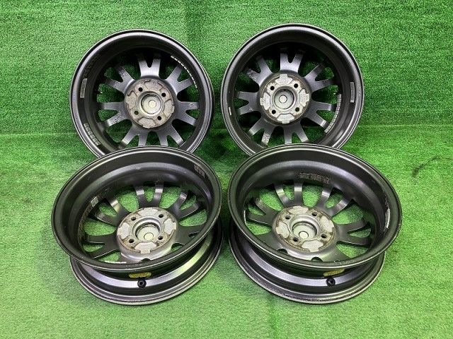 ベルバ 軽自動車 ホイール アルミ ガンメタ 14インチ 4 5 J 4穴 4本 100 45