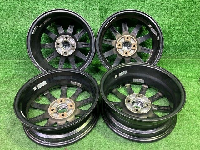 ユーロスピード ﾉｰﾄ ｷｭｰﾌﾞ ホイール アルミ ガンメタ 15インチ 5 J 4穴 4本 100 45