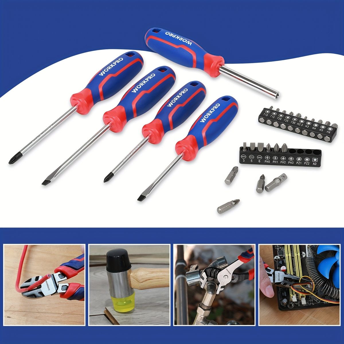  DIYから本格作業まで 85点 ツールセット WORKPRO ホームツール カーメンテナンス ソケットレンチ付属 鉄製ケース 工具セット 車 バイク 修理 工具 き その他 ソケット