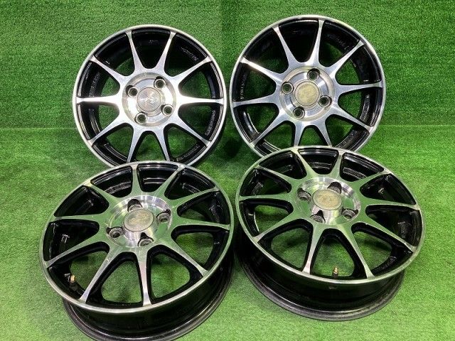 リバーライン 軽自動車 ホイール アルミ ブラックポリッシュ 14インチ 4 5 J 4穴 4本 100 45