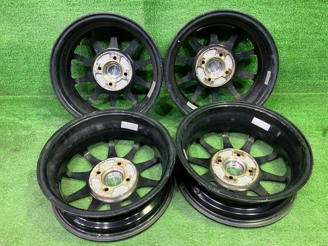 リバーライン 軽自動車 ホイール アルミ ブラックポリッシュ 14インチ 4 5 J 4穴 4本 100 45