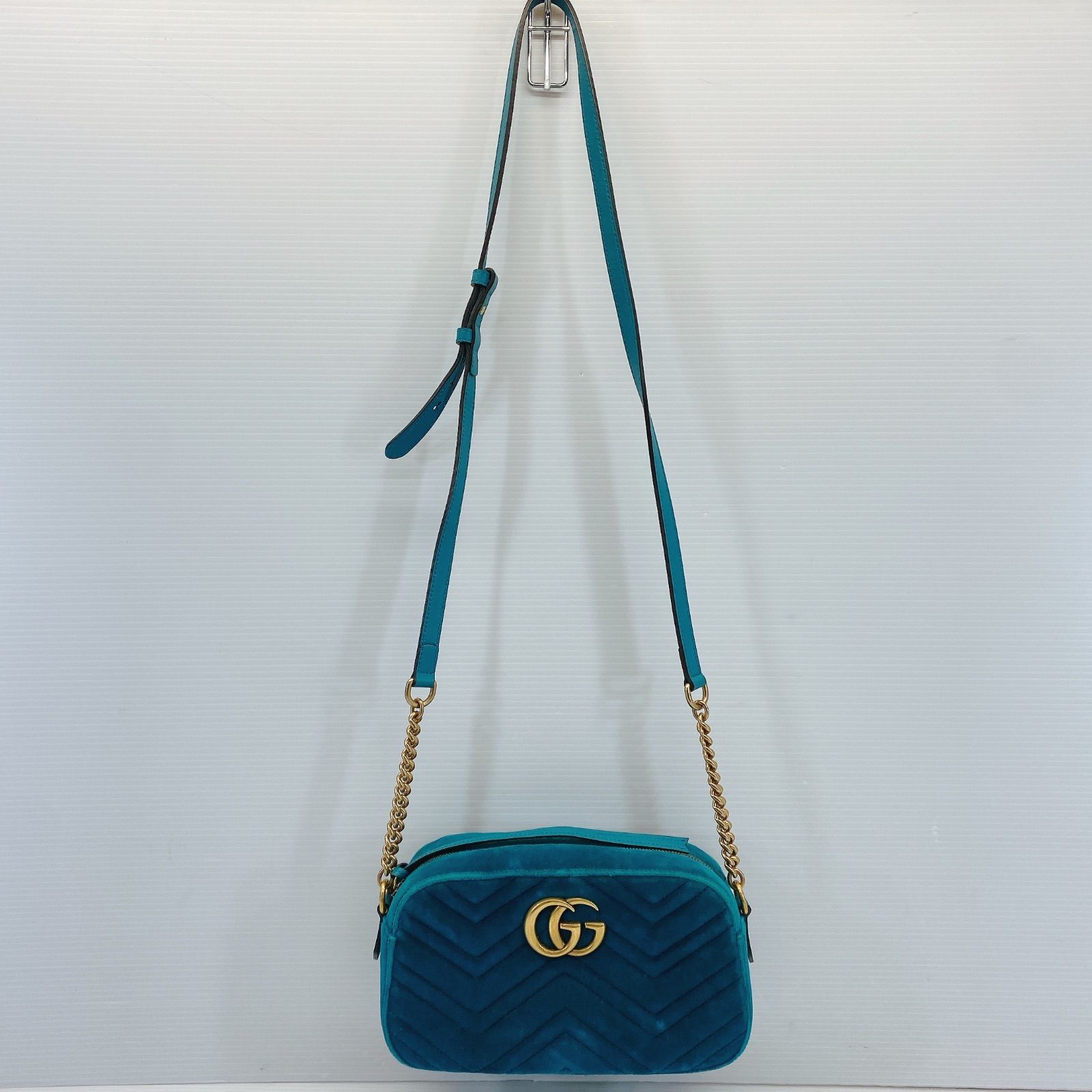 □GUCCI グッチ ショルダーバッグ GGマーモント 447632 ベロア