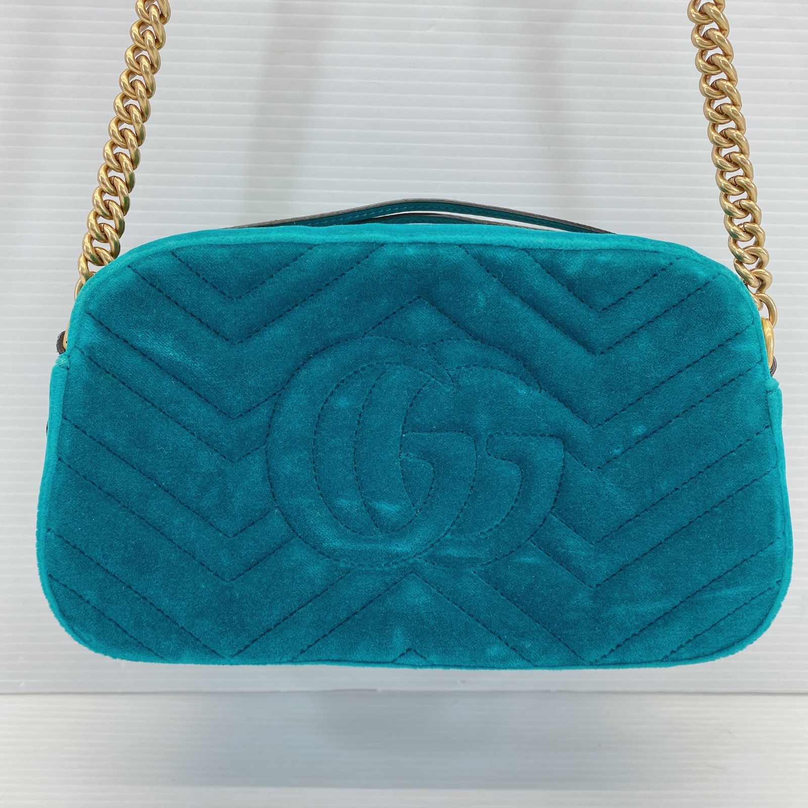 □GUCCI グッチ ショルダーバッグ GGマーモント 447632 ベロア