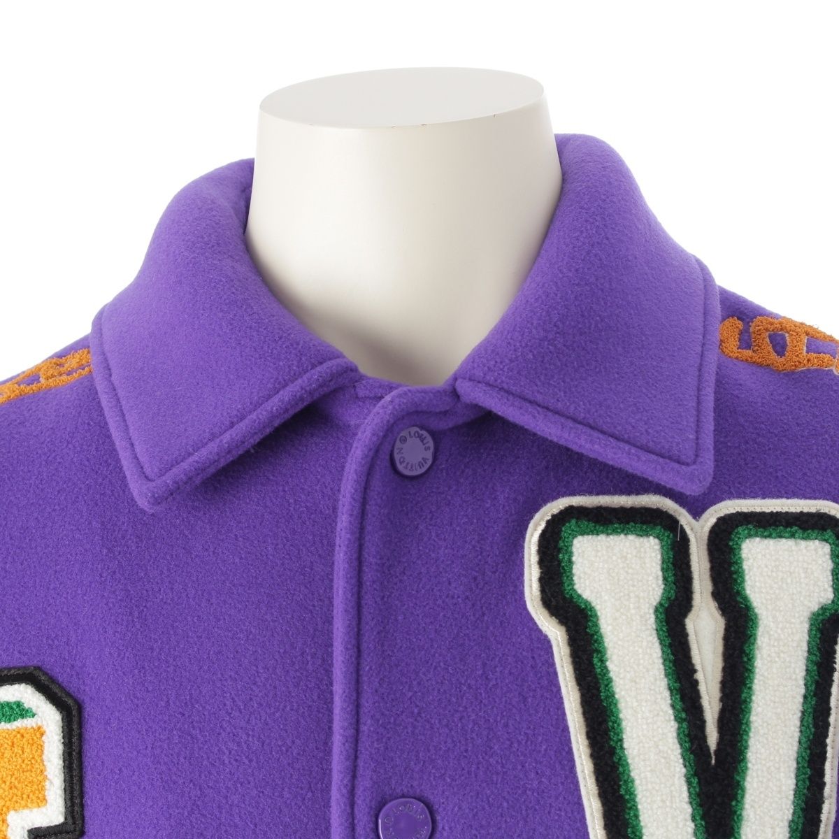 ルイヴィトン 22AW ウール レザー マルチパッチ ワッペン バーシティ