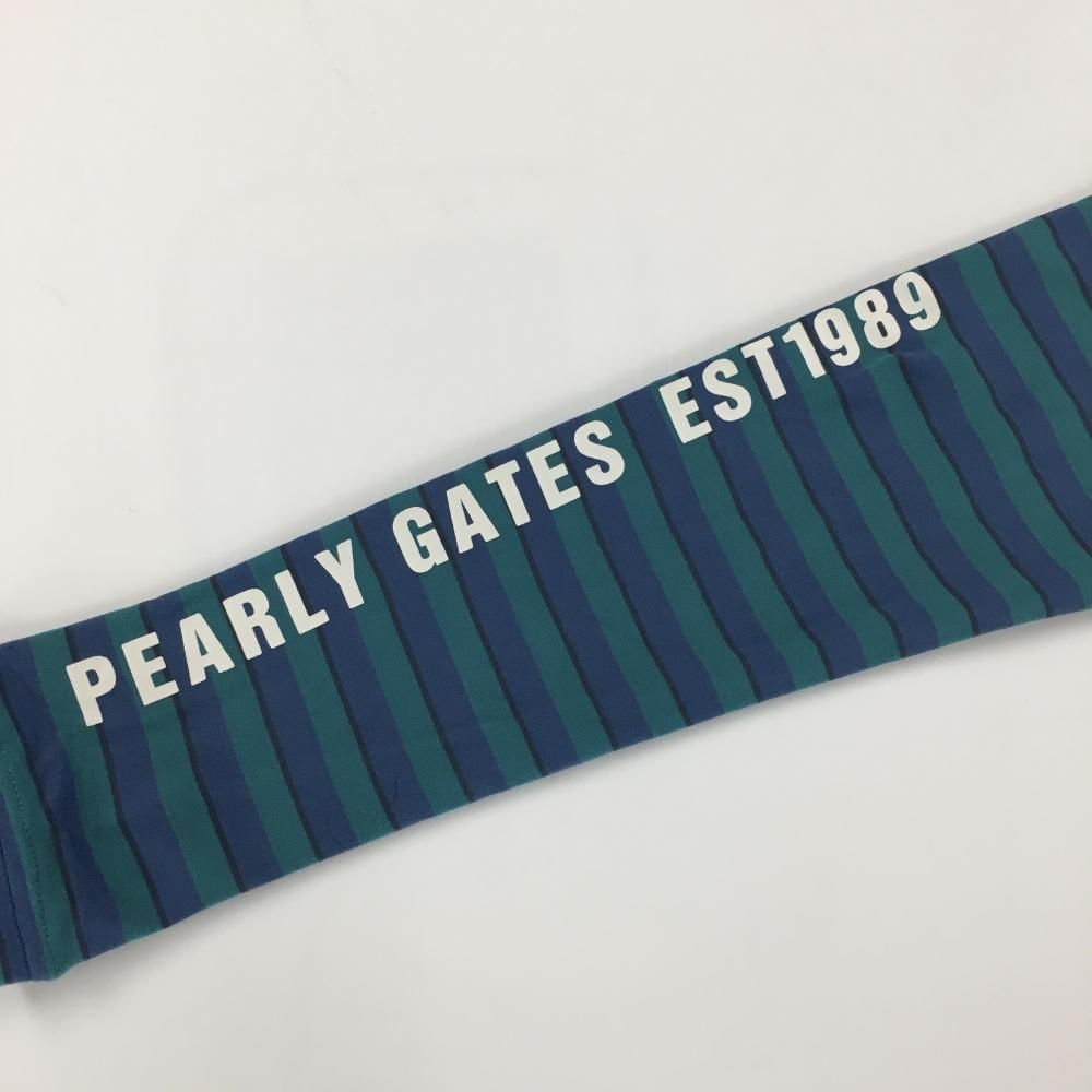 美品】パーリーゲイツ ハイネックインナーシャツ グリーン×ネイビー