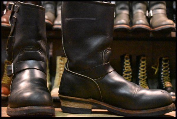 9 D PT 91刺繍 98年 レッドウィング 8270 ナイフポケット エンジニア 黒 ブラック スチールトゥ ブーツ redwing FL 093