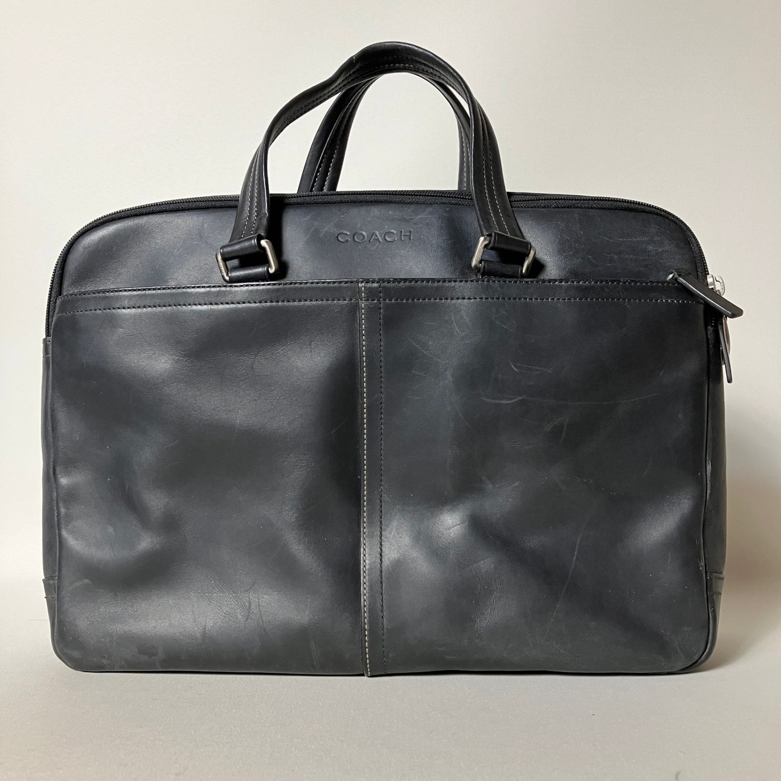 2510-516｜コーチ ビジネスバッグ レザー ブラック - メルカリ