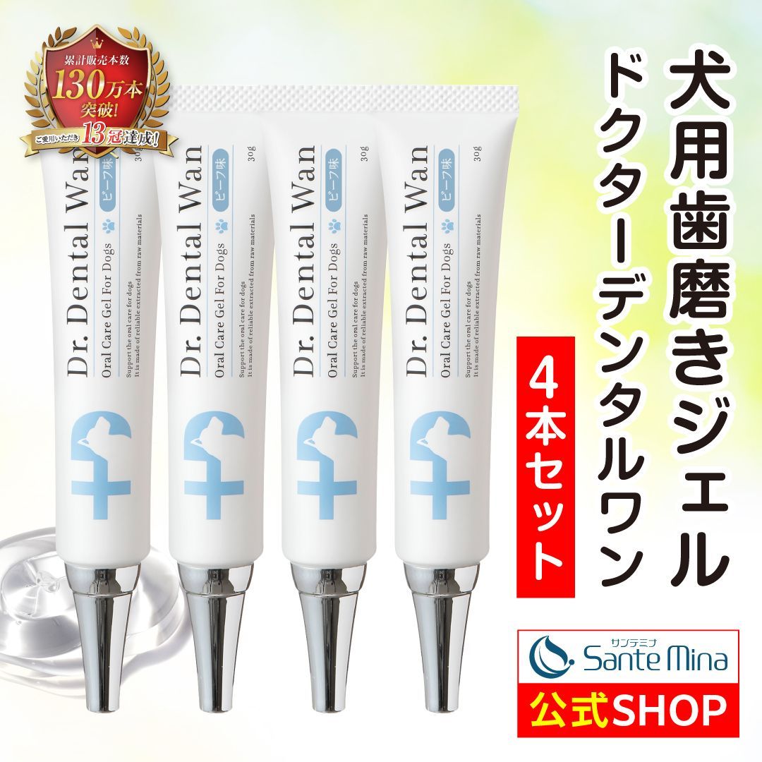 犬用 歯磨き ジェル メーカー ドクターデンタルワン 口臭 歯石 歯垢 口腔 デンタルケア Dr.Dental Wan 製造 30 g×4 ビーフ味