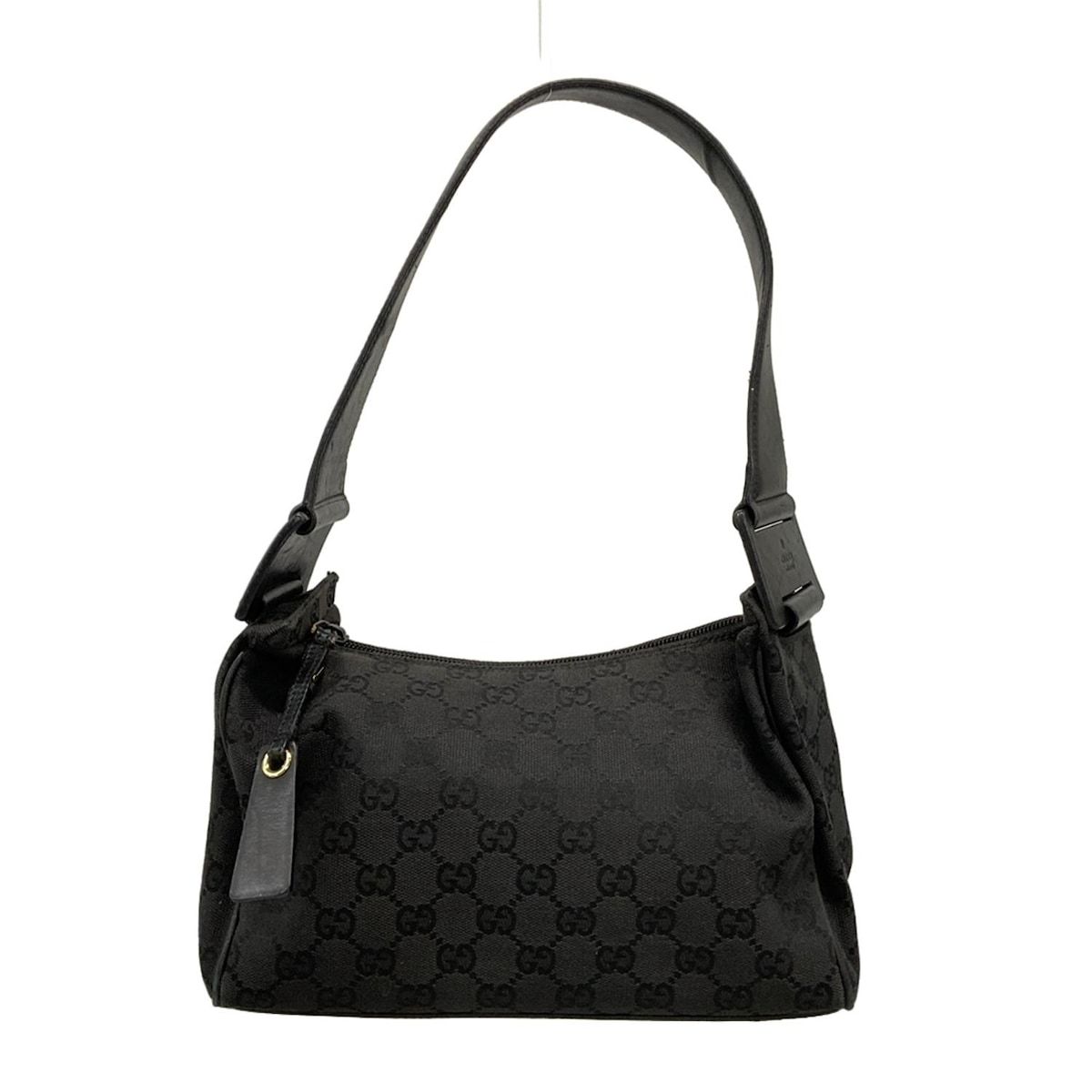 GUCCI(グッチ) ショルダーバッグ GG柄 92699 黒 レザー - メルカリ