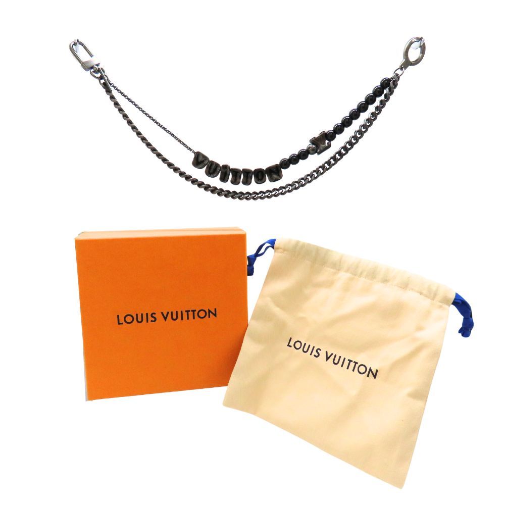 ルイヴィトン LOUIS VUITTON M 02531 ダークルテニウム チェーンベルト ヴィトン Wチェーン バッグチャーム ベルトループ メタリック 無料ギフトラッピング承ります
