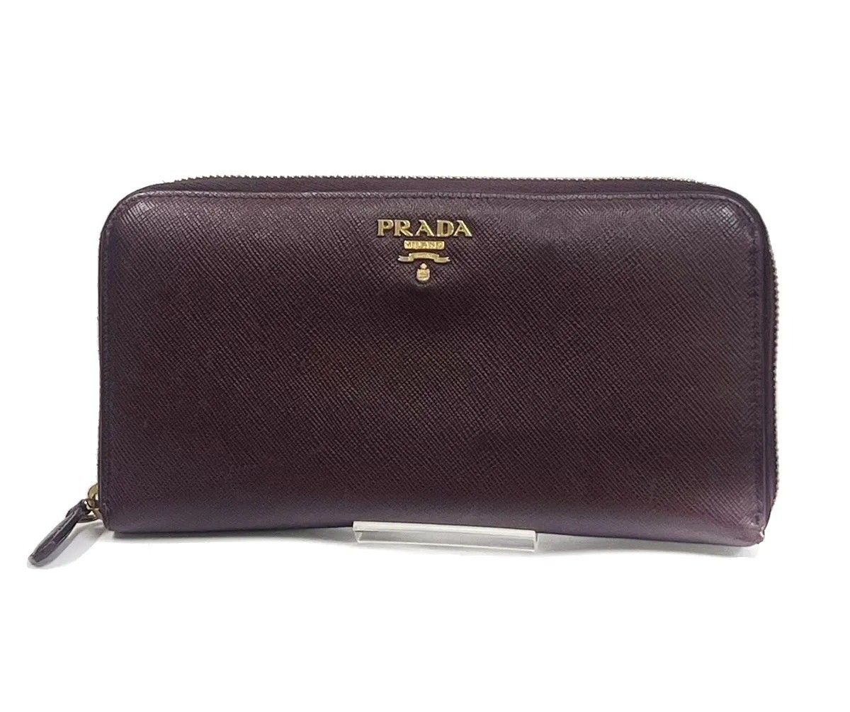 PRADA プラダ 長財布 ラウンドファスナー ボルドー レザー 02BS192 