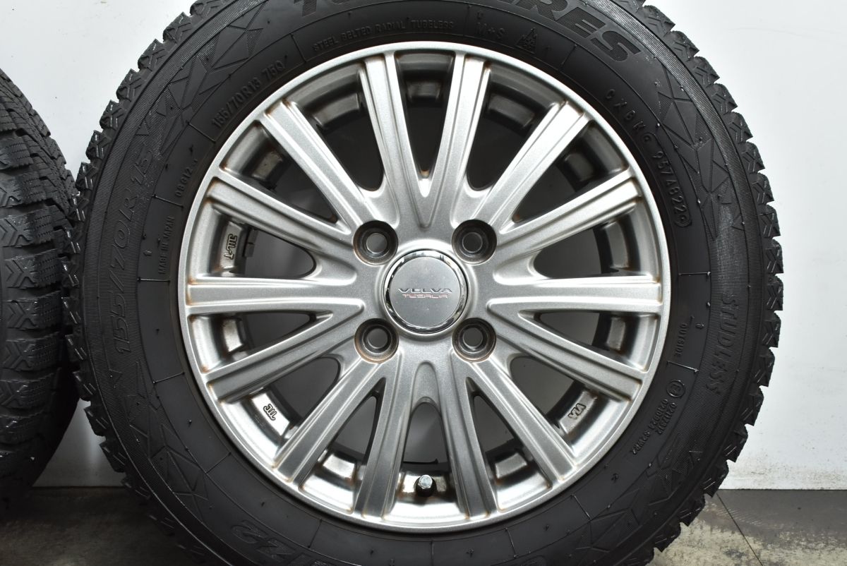  バリ溝 Weds VELVA 13 in 4 5 J 50 PCD 100 オブザーブGIZ 2 155 70 R N VAN BOX デイズ ワゴンR アルト エブリイ ムーブ アトレー 13インチ タイヤ ホイールセット