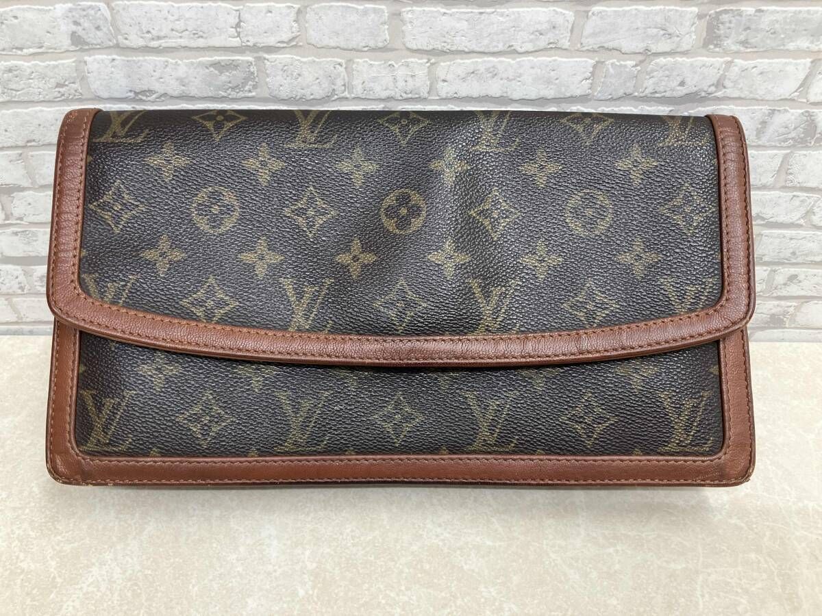 鑑定書付 スナップ壊れあり LOUIS VUITTON ルイヴィトン モノグラム ポシェットダム GM ポーチ クラッチバッグ M 51810 ブラウン
