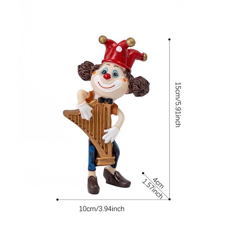  置物 オブジェ ガーデンオーナメント ピアノとハープを弾いているピエロ 2種類 室内 屋外 インテリア 玄関 リビング ダイニング 装飾 庭 ガーデニング 装飾 ガーデン 樹脂 ギフト インテリア用品 贈り物 雑貨 ユニークデザイン トイレ小物 置物 インテリア小物