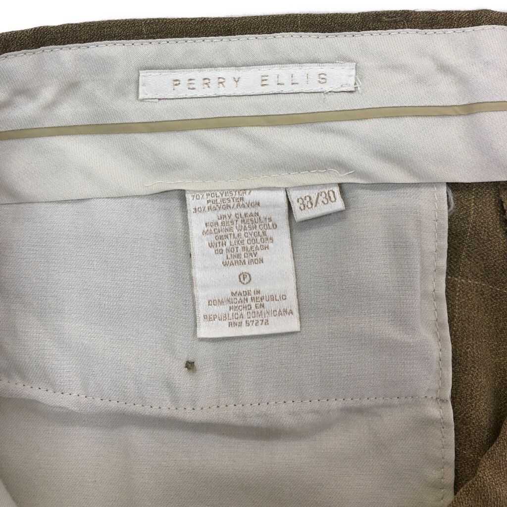 PERRY ELLIS ペリー エリス 2タック スラックスパンツ ベージュ(メンズ W33 L30)中古 古着 X0794 PERRY ELLIS ペリー エリス 2タック スラックスパンツ ベージュ(メンズ