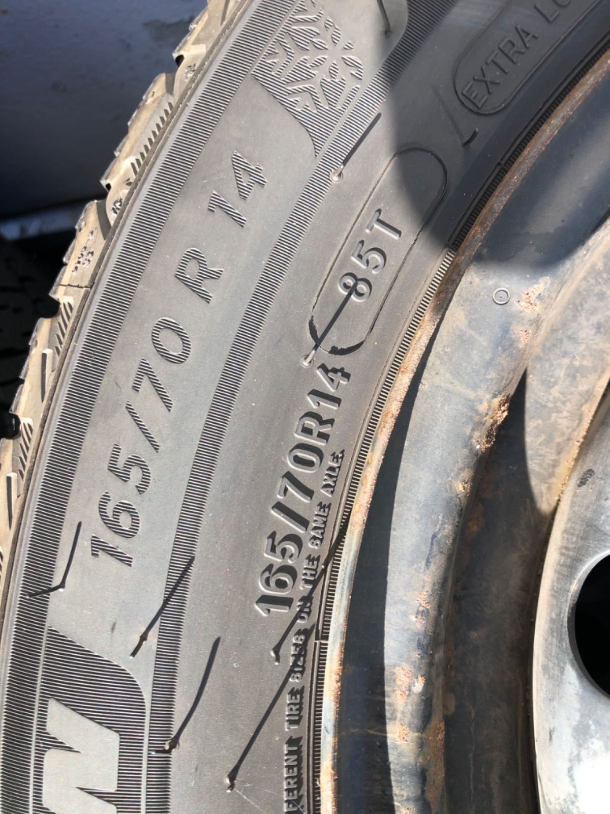  165 70 14 スタッドレス4本 ワーゲンUP!外し 14インチ タイヤ ホイールセット