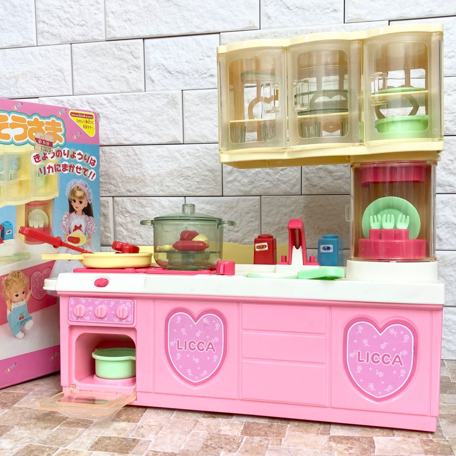 超希少 動作確認済】リカちゃん キッチン ごちそうさま 箱あり タカラ