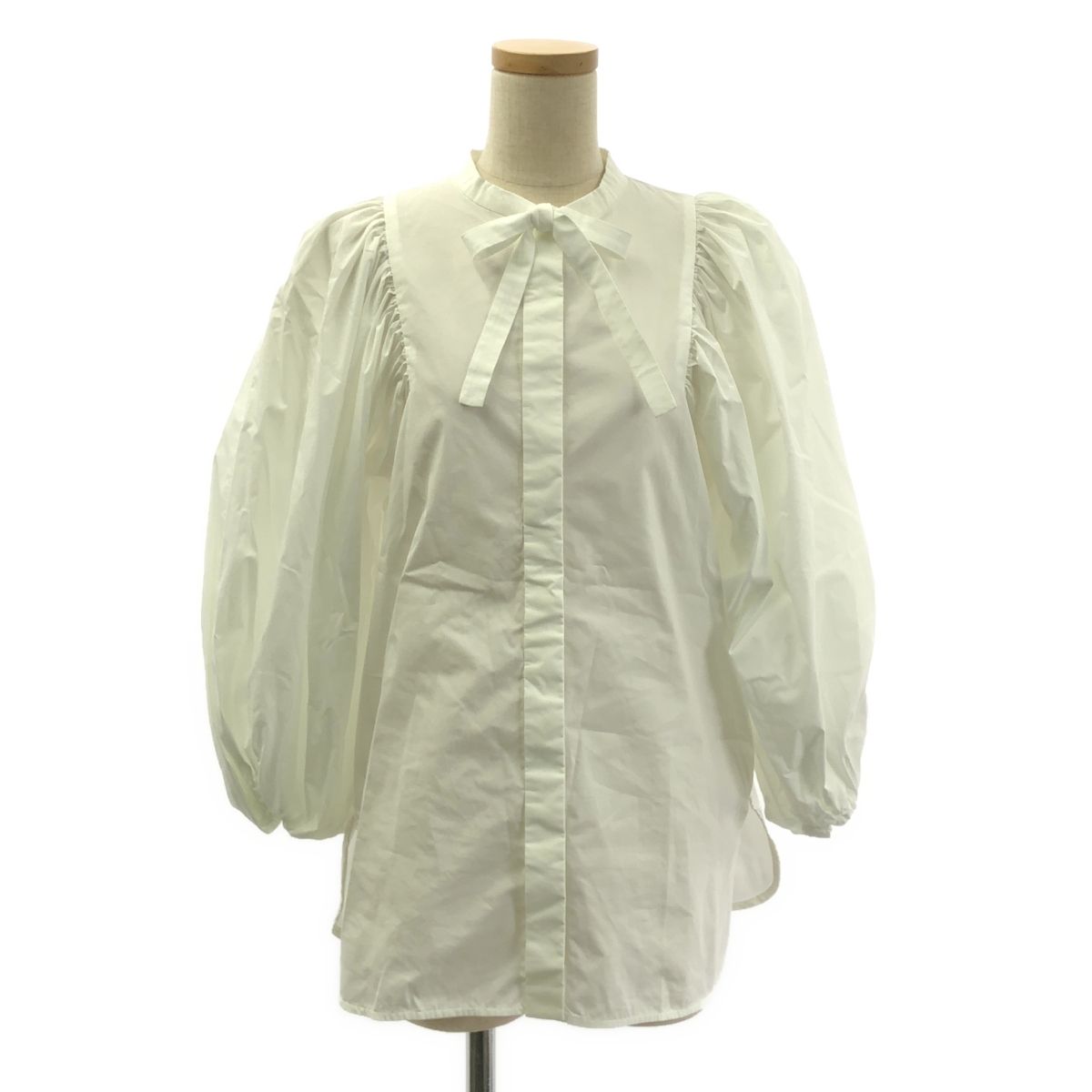 yori / ヨリ | リボン パフスリーブ ブラウス シャツ | F | ホワイト