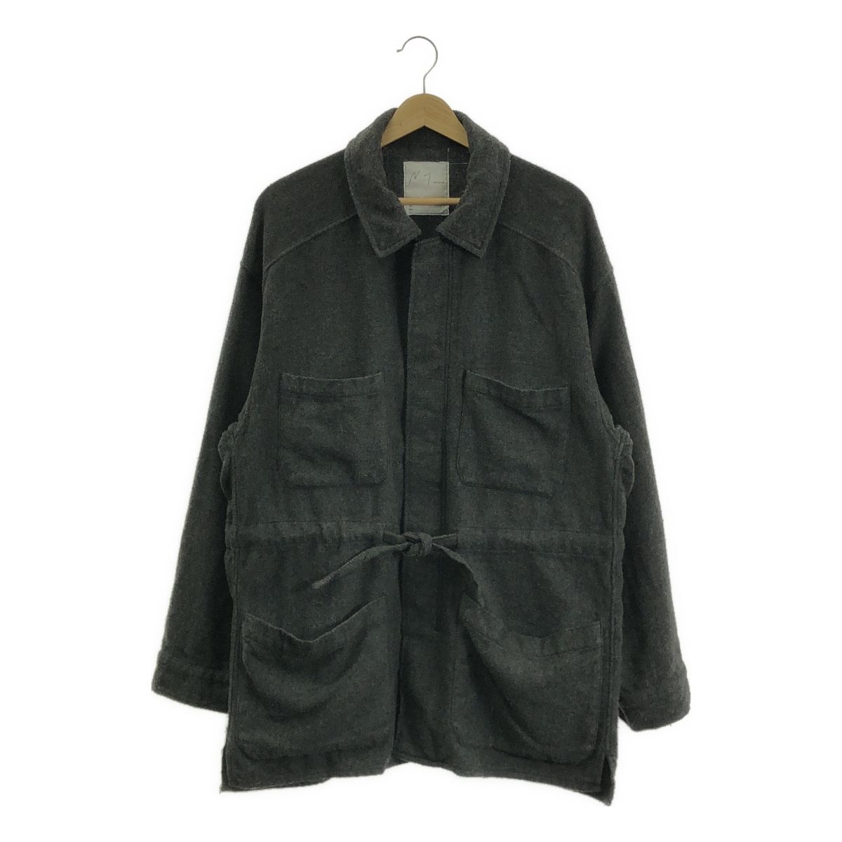 ANCELLM アンセルム 2025 AW PILLING SHIRT JACKET コットン ドローストリング オーバー ジャケット 1 グレー系 メンズ