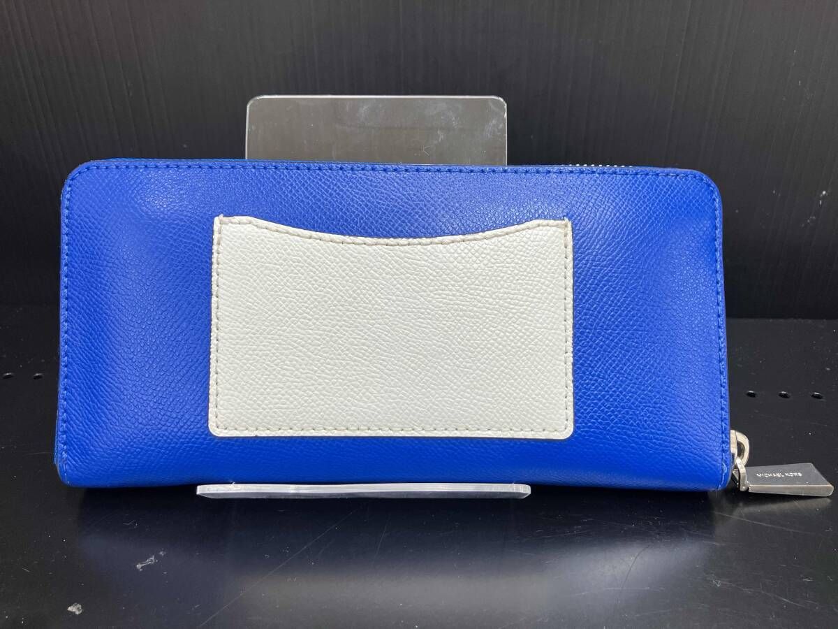MICHAEL KORS マイケル コース マイケルコース 長財布 ラウンドジップ 青色 白色 水色 トリニティ