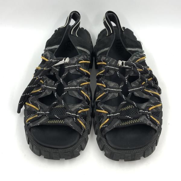中古】FENDI ファブリックサンダル(状態考慮) ブラック 7X1427 サイズ