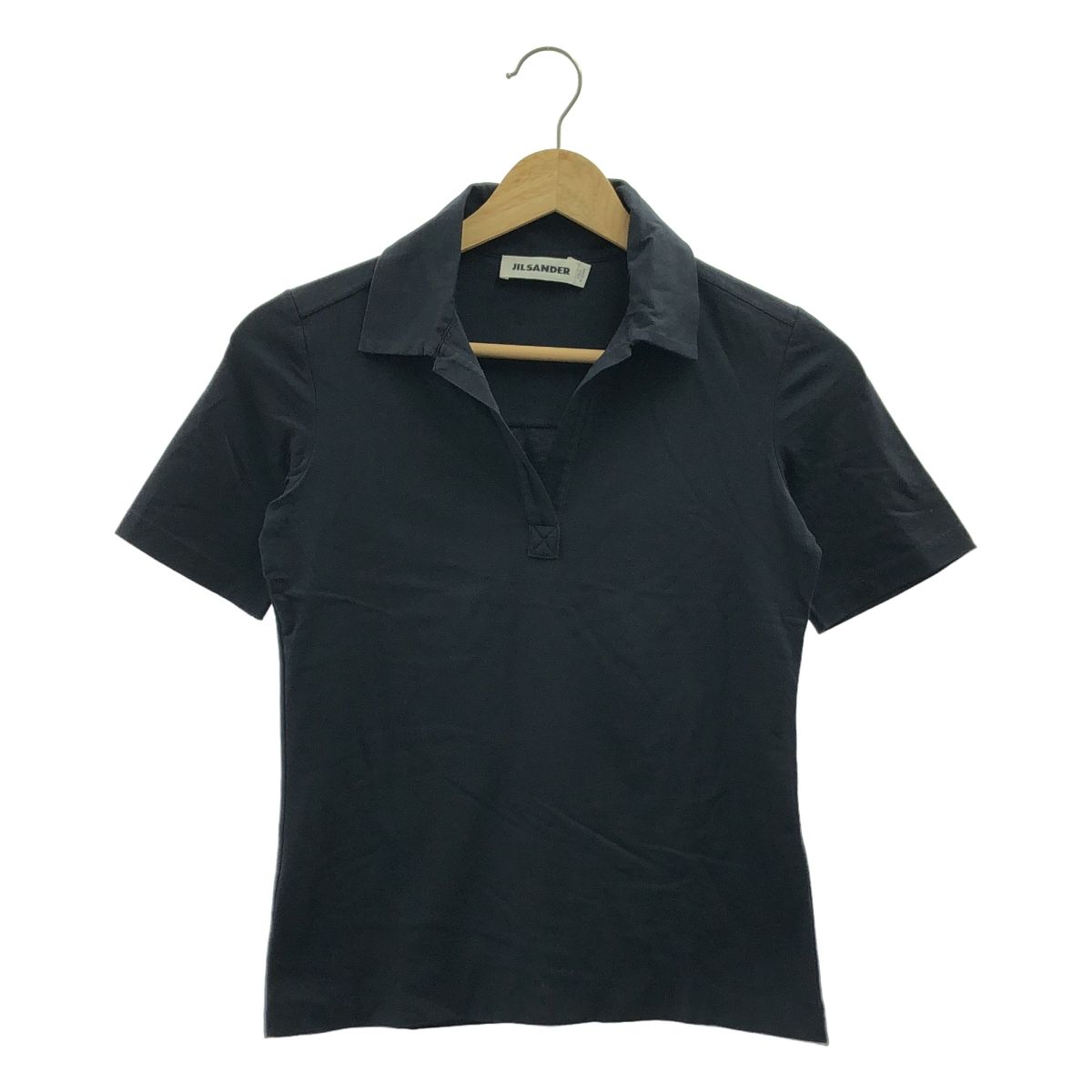 JIL SANDER ブラック ポロシャツ JIL SANDER / ジルサンダー | コットン ストレッチ ポロシャツ | S