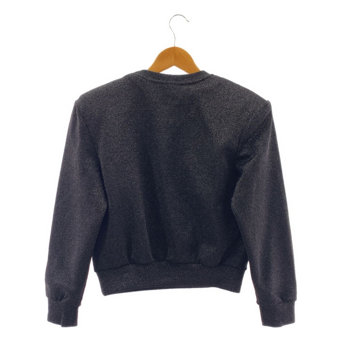 DRIES VAN NOTEN / ドリスヴァンノッテン | 2022AW | HALTOS パワーショルダー グリッター トレーナー トップス | S | ブラック | レディース DRIES VAN NOTEN - DRIES VAN NOTEN / ドリスヴァンノッテン | 2022AW