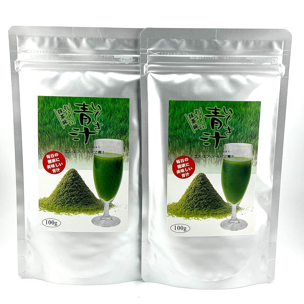 321 食物繊維豊富 いぐさ青汁 抹茶味 粉末 健康ドリンク 100 g ×2袋 200 国産 いぐさ 抹茶 使用 食物繊維 粉末タイプ 毎日おいしく飲める青汁 野菜不足サポート 腸活 エス エフ シー