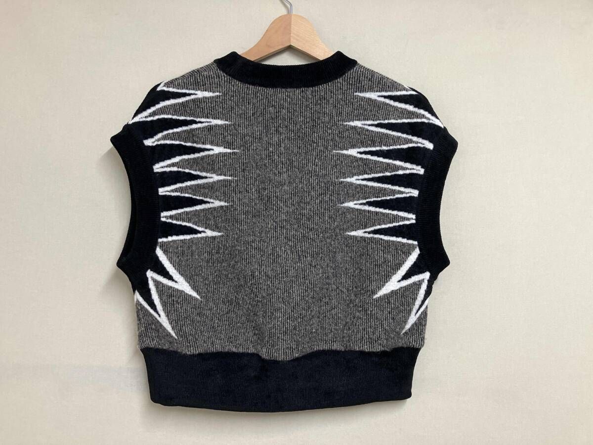 FUMIE-TANAKA フミエ タナカ 24 AW giza vest ギザベスト F A-28 ウール ブラック×グレー