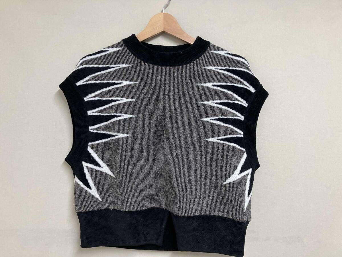 FUMIE TANAKA フミエ タナカ 24 AW giza vest ギザベスト F A 28 ウール ブラック グレー