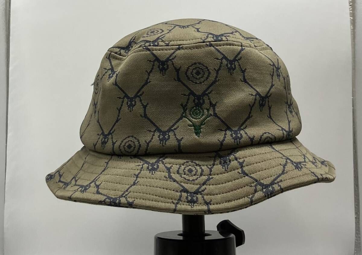 South 2 West 8 s w サウス2ウエスト8 MR 677 ハット エンブレム 総柄 カーキ アメリカンカジュアル サイズL ポリエステル