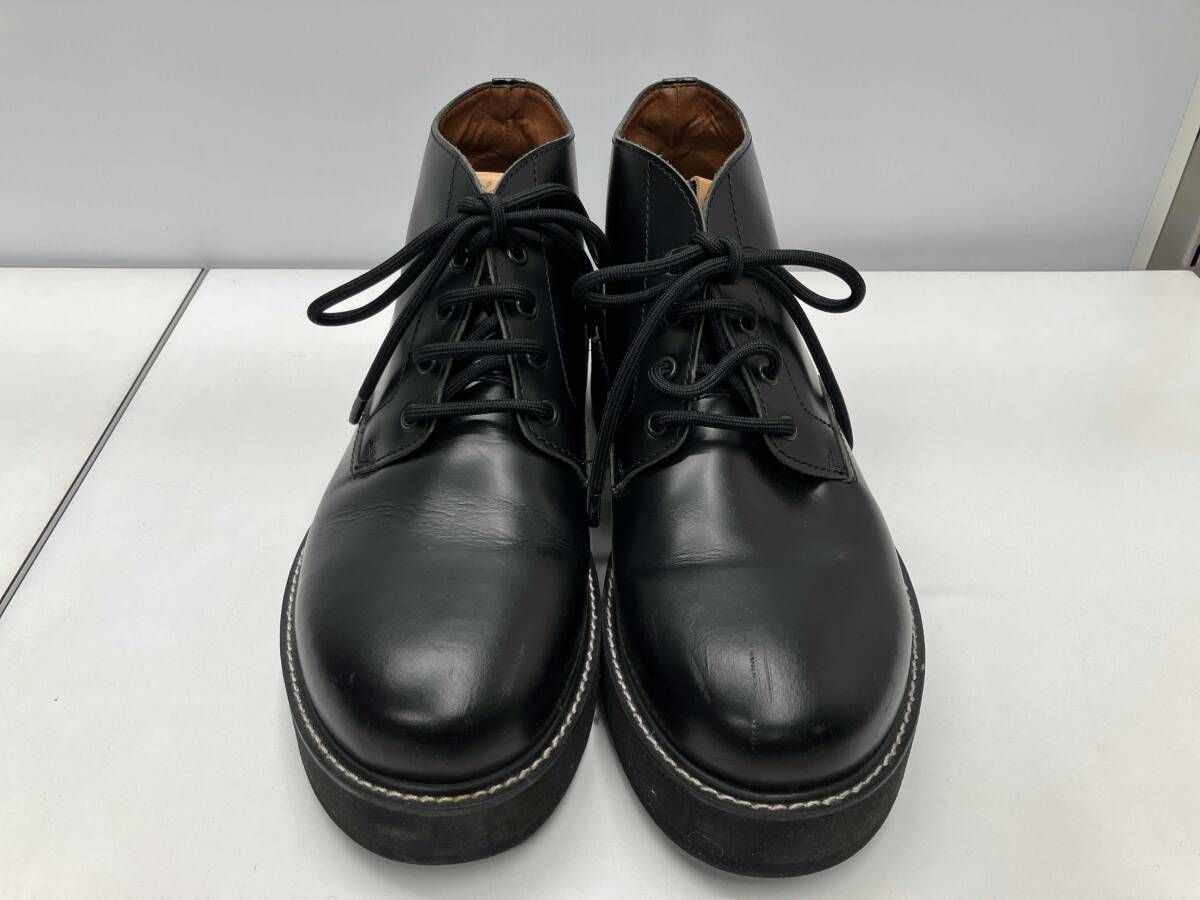 glamb グラム FOUR HOLES CHUKKA BOOTS フォーホールズ チャッカブーツ ブラック レザー 27.5 cm GB 0125 AC 01