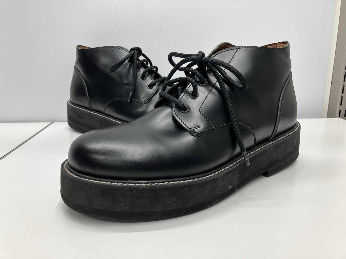 glamb グラム FOUR HOLES CHUKKA BOOTS フォーホールズ チャッカブーツ ブラック レザー 27 5 cm GB 0125 AC 01