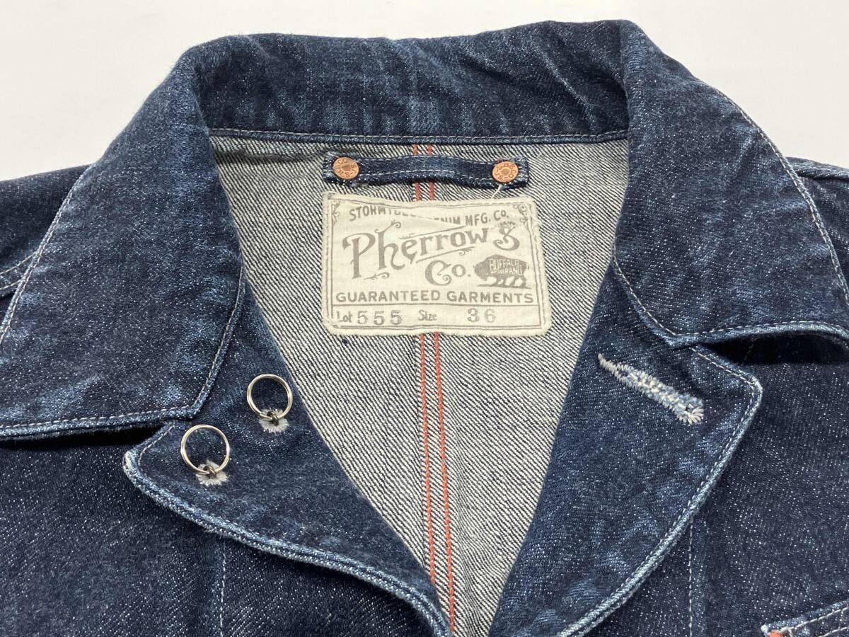 フェローズ PHERROW'S lot:555 カバーオール デニムジャケット PHERROW'S lot.555 デニムカバーオール ジャケット フェローズ size36