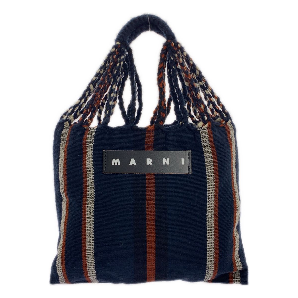 MARNI マルニ ストライプ ミニ ハンモックバッグ ネイビー レディース