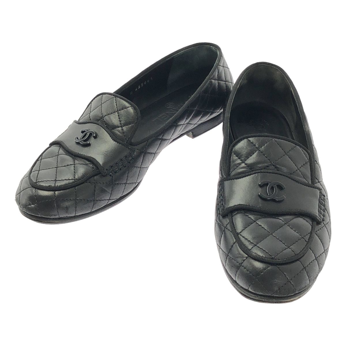 CHANEL ブラック ローファー38 CHANEL / シャネル | マトラッセ ココマーク ローファー | 38