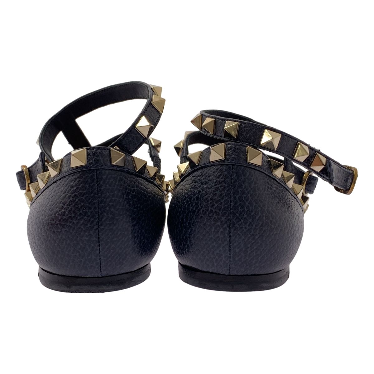 【ヴァレンティノ】パンプス　ロックスタッズ　黒　エナメル　ポインテッドトゥ　36 美品 VALENTINO GARAVANI ロックスタッズ ハイヒール パンプス