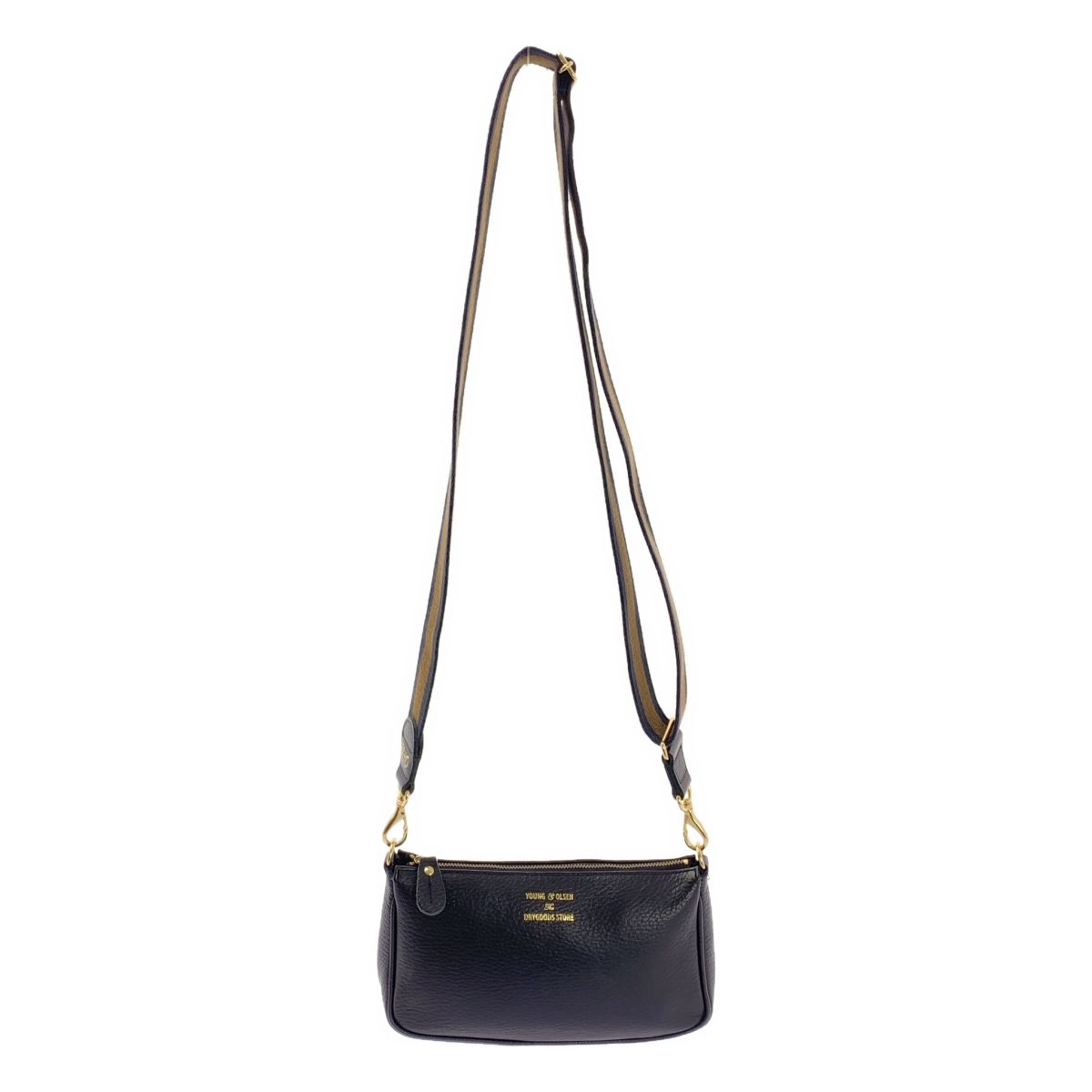 YOUNG-OLSEN ヤングアンドオルセン レザー ショルダーバッグ ブラック レディース