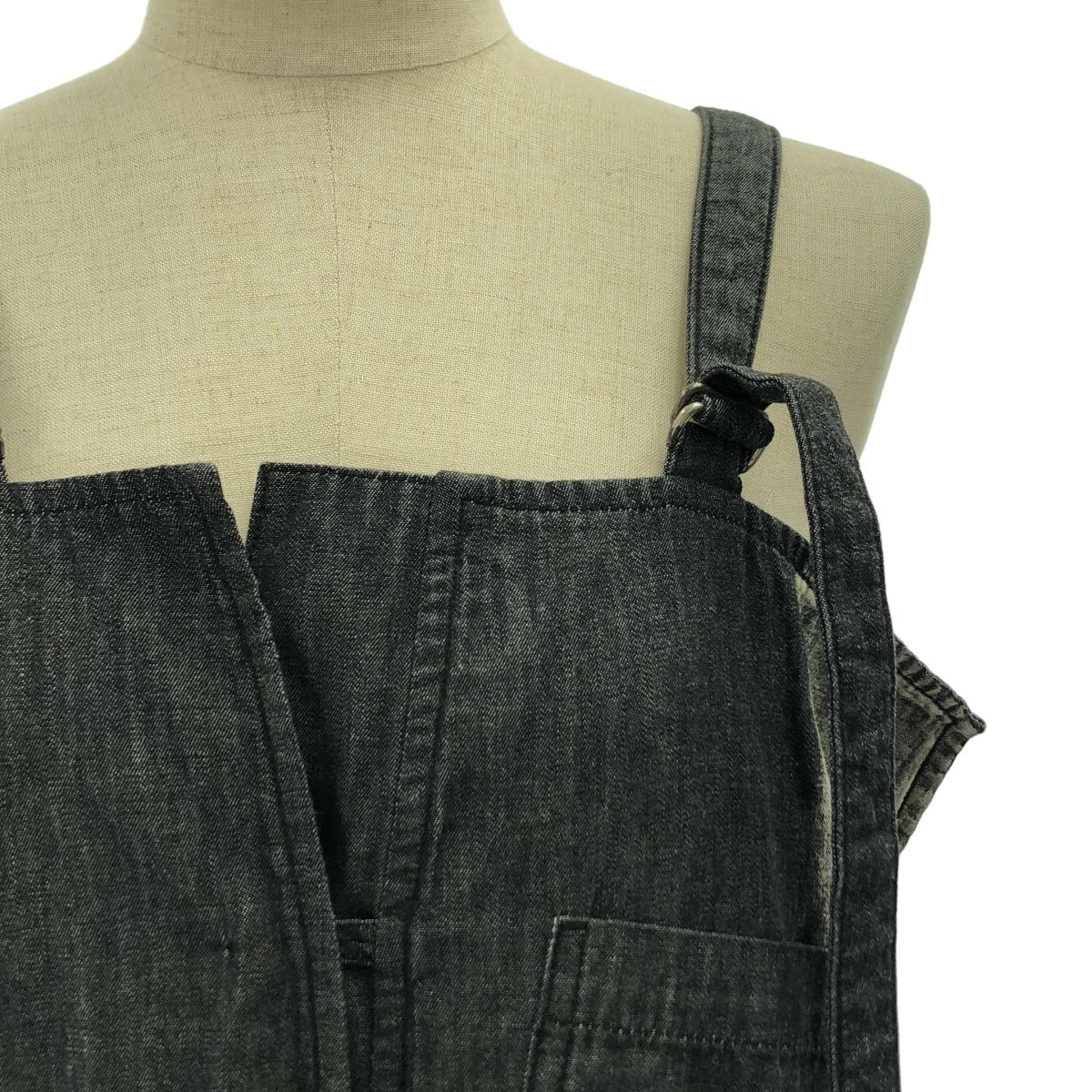 Y s ワイズヨウジヤマモト 2025 SS SPOTTED DENIM STRAP デニム オーバーオール パンツ 1 ブラック レディース