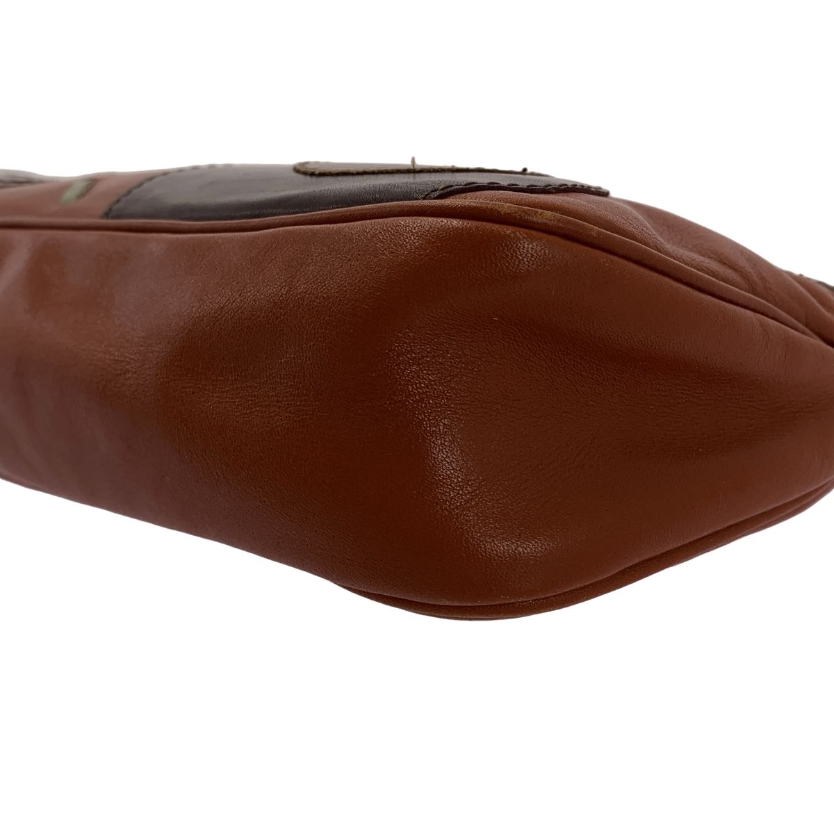  JAMIN PUECH ジャマンピエッシュ レザー パッチ がま口 ハンドバッグ ブラウン レディース その他 バッグ